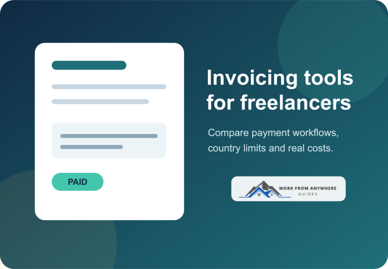 Illustration of an invoice and payment workflow for freelancers